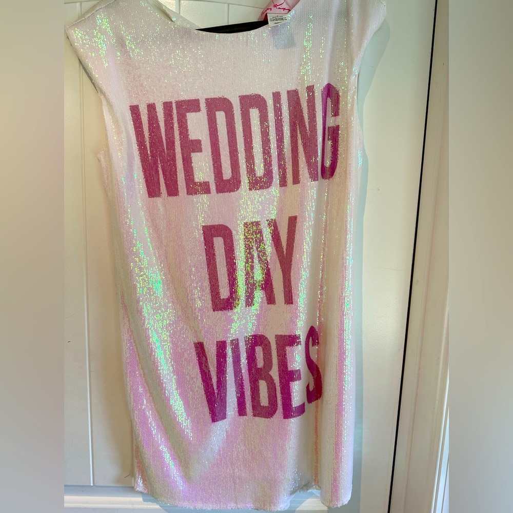 Hayley Paige Wedding Day Vibes sequin getting ready dress
